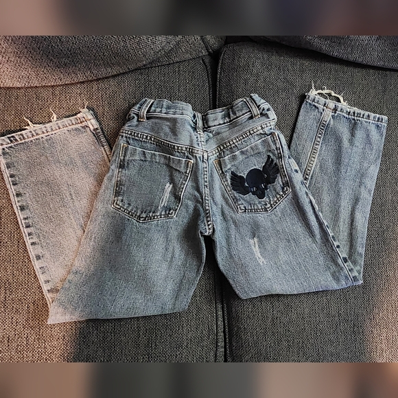 Boys Distressed Vintage Dickies Jeans with Skull Patch. Size 8 - Picture 8 of 12